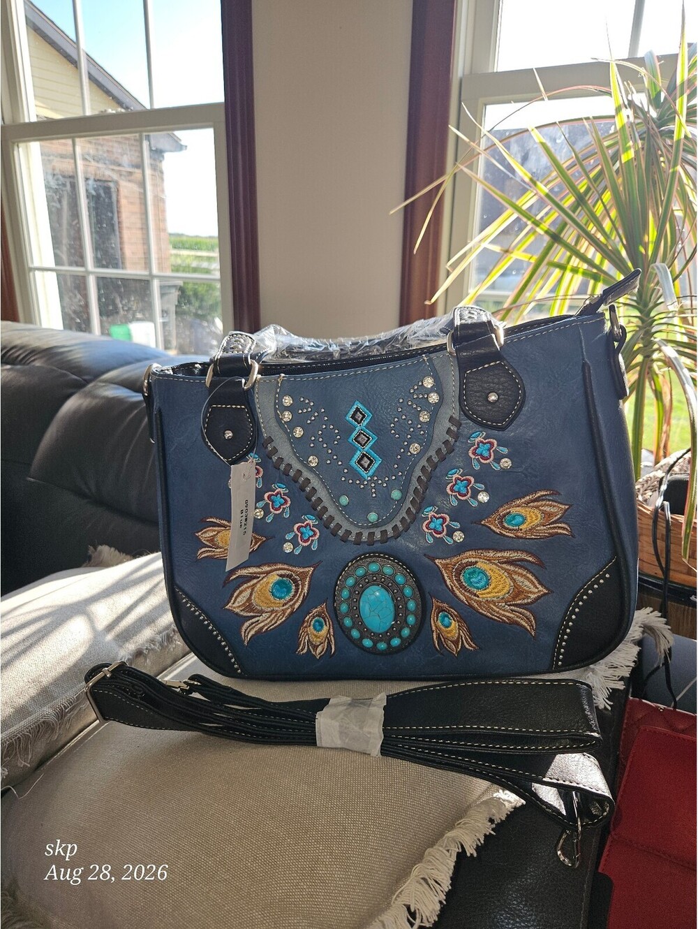 NWT Zelris Western Peacock Feather Concealed Carry Tote Purse